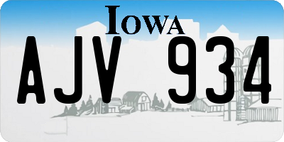IA license plate AJV934