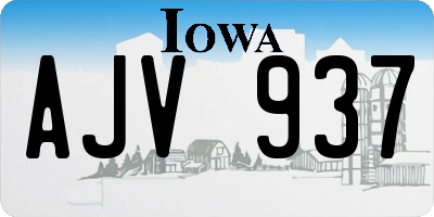 IA license plate AJV937