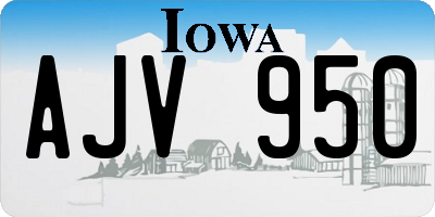 IA license plate AJV950