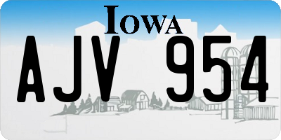 IA license plate AJV954