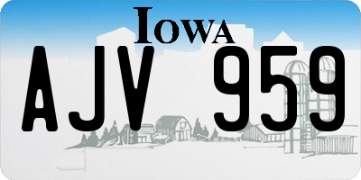 IA license plate AJV959