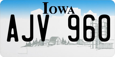 IA license plate AJV960