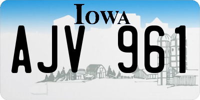 IA license plate AJV961