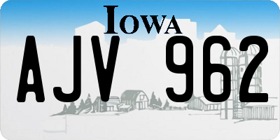 IA license plate AJV962