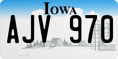 IA license plate AJV970