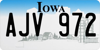 IA license plate AJV972