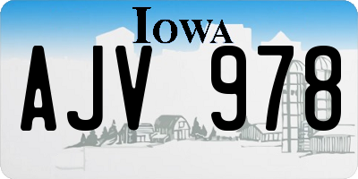 IA license plate AJV978