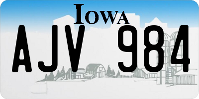 IA license plate AJV984