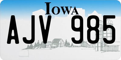 IA license plate AJV985