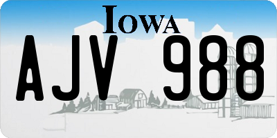 IA license plate AJV988