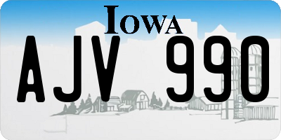 IA license plate AJV990