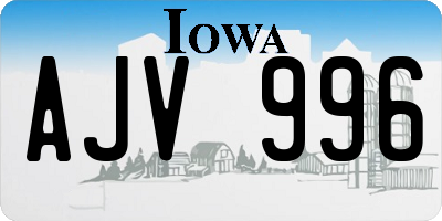 IA license plate AJV996