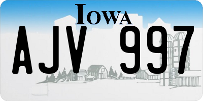 IA license plate AJV997