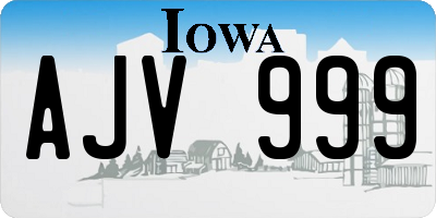 IA license plate AJV999