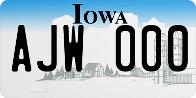 IA license plate AJW000