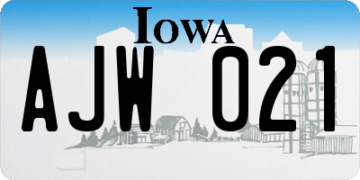 IA license plate AJW021