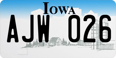 IA license plate AJW026
