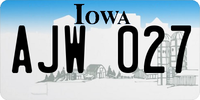 IA license plate AJW027