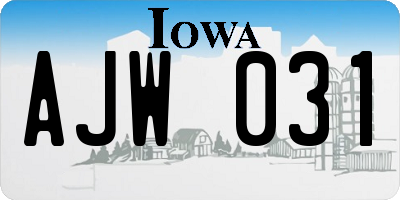 IA license plate AJW031