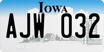 IA license plate AJW032