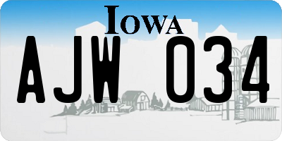 IA license plate AJW034