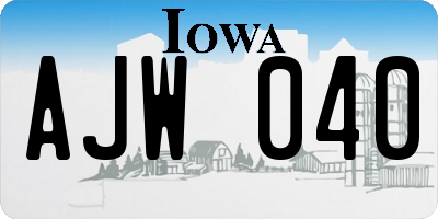 IA license plate AJW040