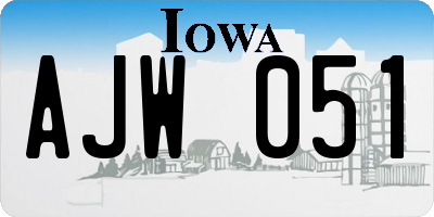 IA license plate AJW051