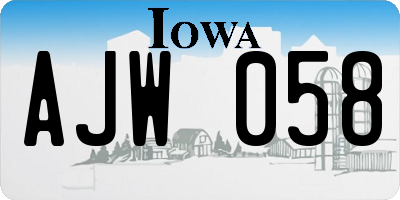 IA license plate AJW058
