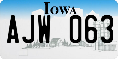 IA license plate AJW063