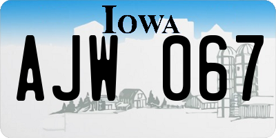 IA license plate AJW067
