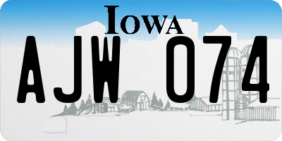 IA license plate AJW074