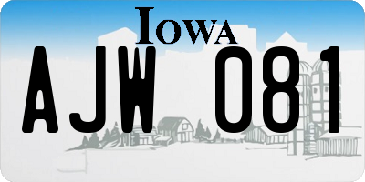 IA license plate AJW081