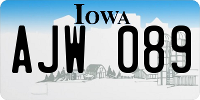 IA license plate AJW089