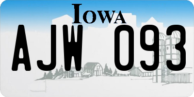 IA license plate AJW093