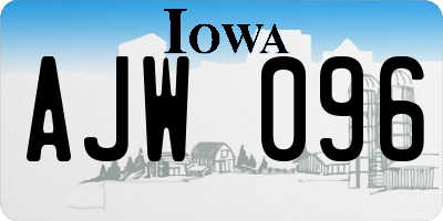 IA license plate AJW096