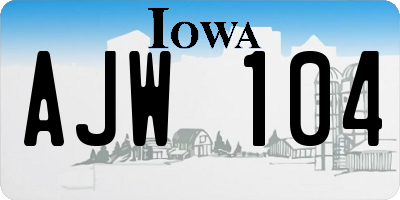 IA license plate AJW104