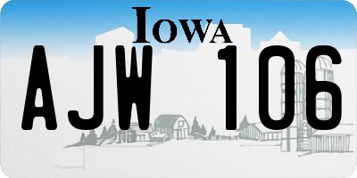 IA license plate AJW106