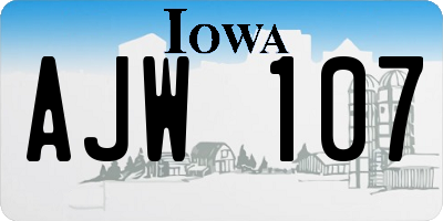 IA license plate AJW107