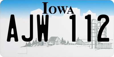 IA license plate AJW112