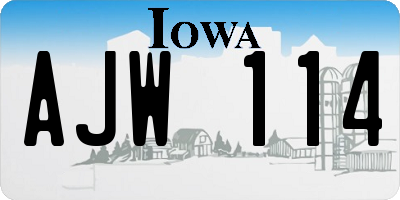 IA license plate AJW114