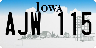 IA license plate AJW115