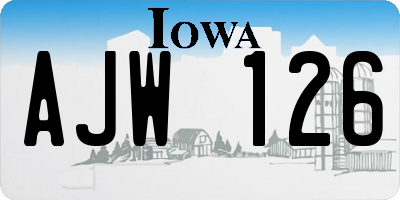IA license plate AJW126