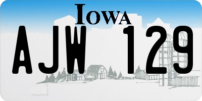 IA license plate AJW129