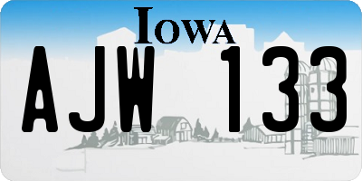 IA license plate AJW133