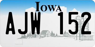 IA license plate AJW152