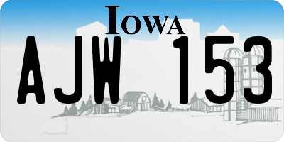 IA license plate AJW153
