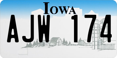 IA license plate AJW174