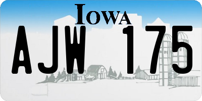 IA license plate AJW175