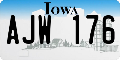 IA license plate AJW176