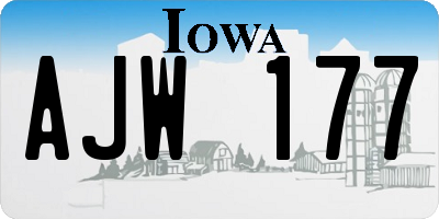 IA license plate AJW177